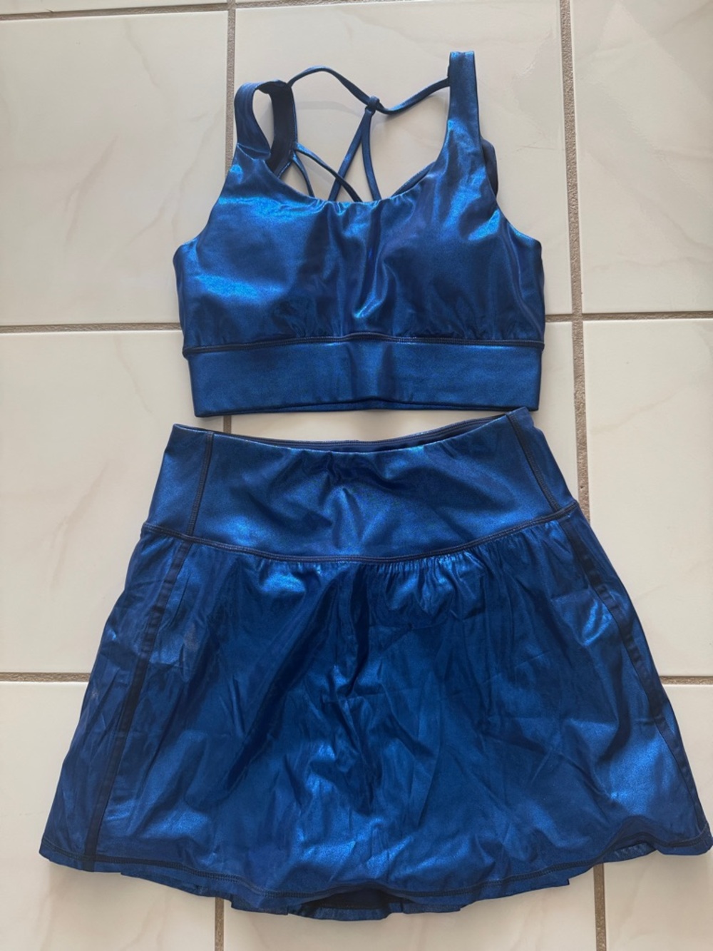 Crowned Athletics Saphire Jewel (Pre-Disney) Sports Bra + Skort Set